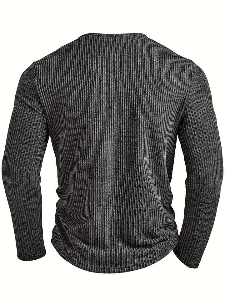 Griffin | Textured Ribbed Henley Shirt