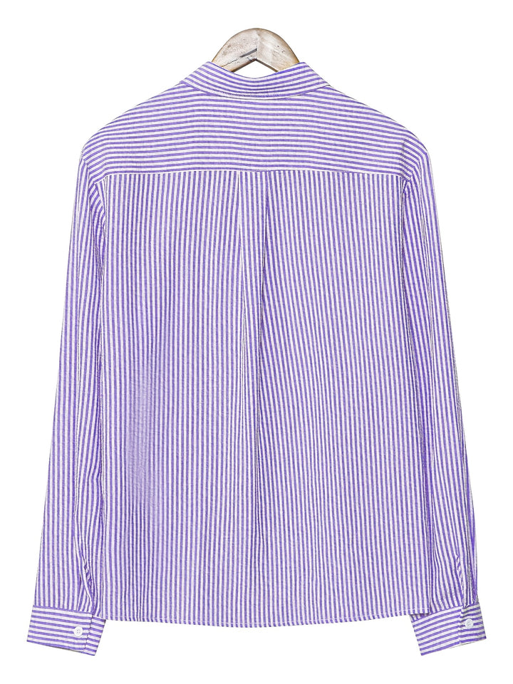 Spencer | Textured Striped Long-Sleeve Shirt