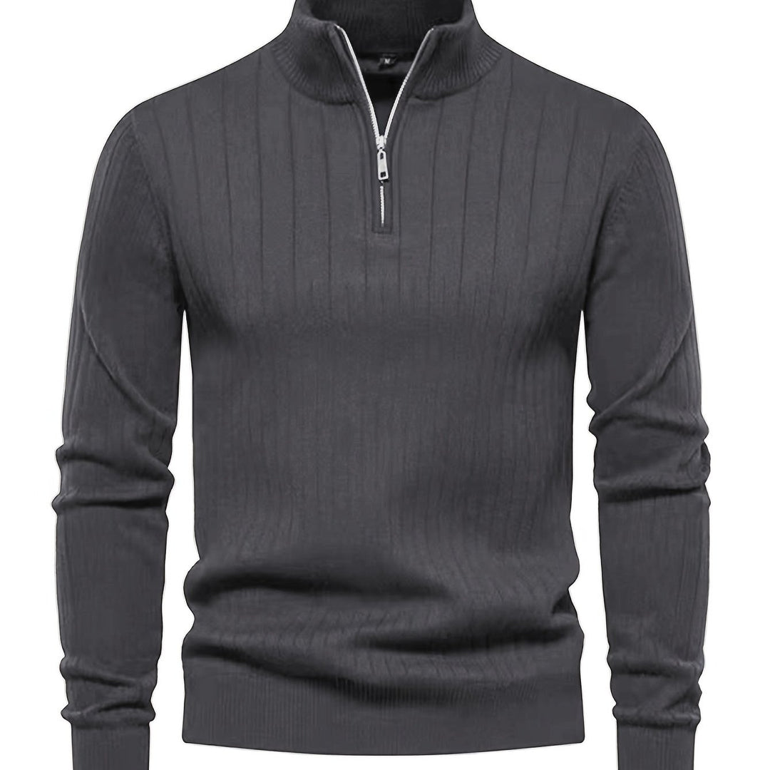 Reid | Quarter-Zip Stand Collar Sweater