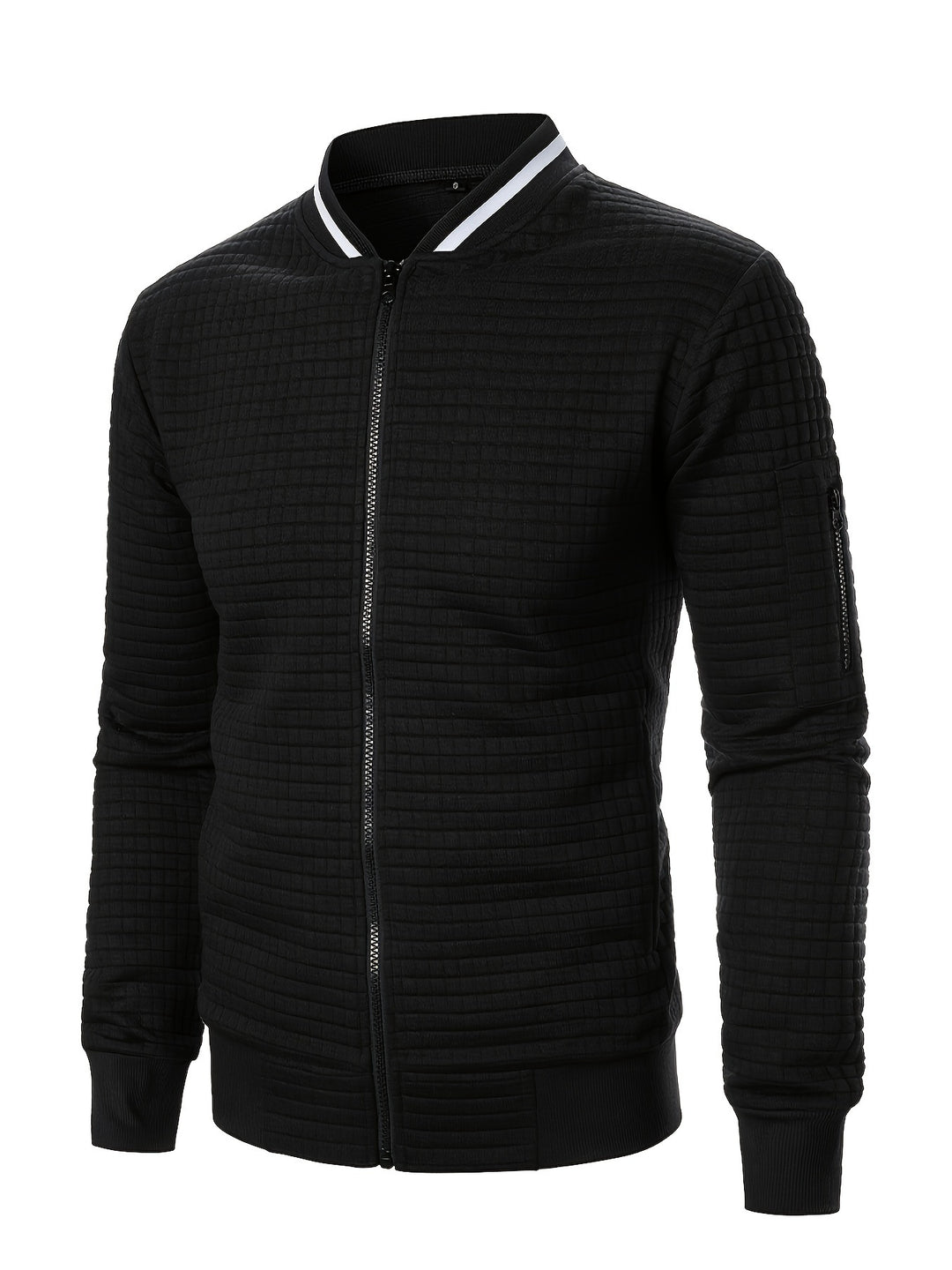 Raymond | Textured Zip-Up Bomber Jacket