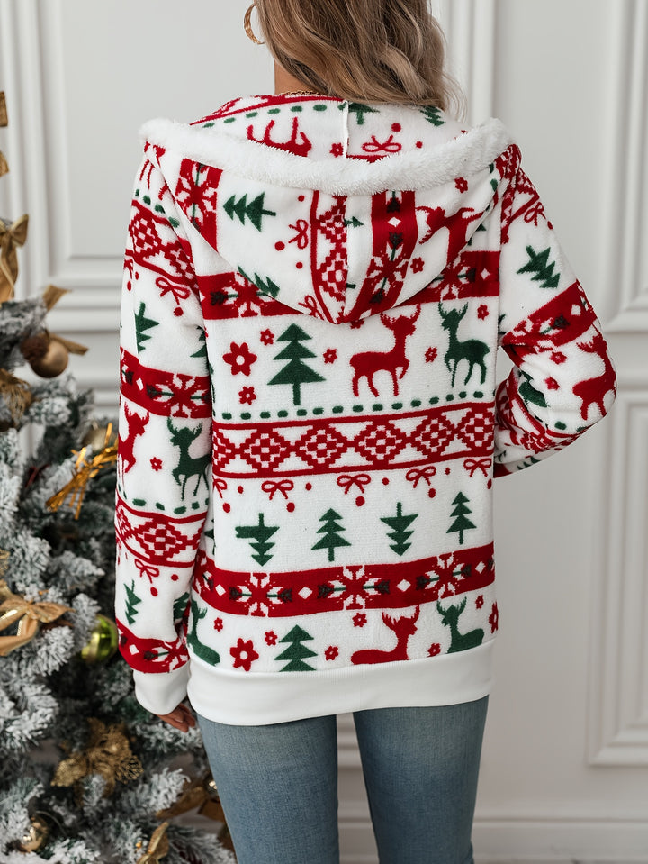 Coraline | Cozy Christmas Hooded Zip Cardigan