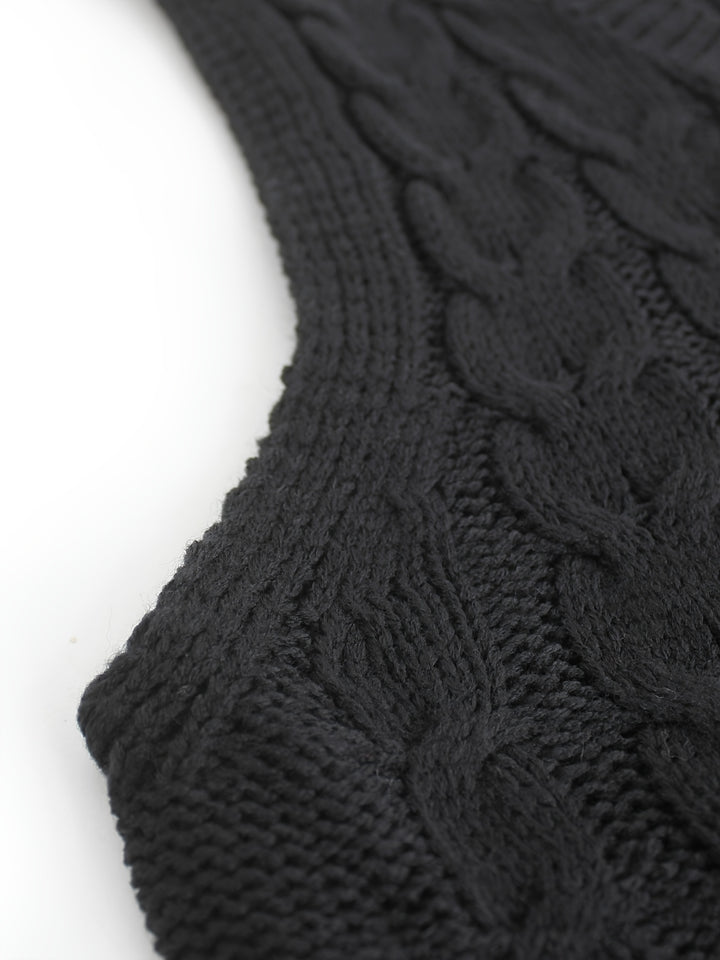 Cora | Cozy Cable-Knit V-Neck Sweater Vest