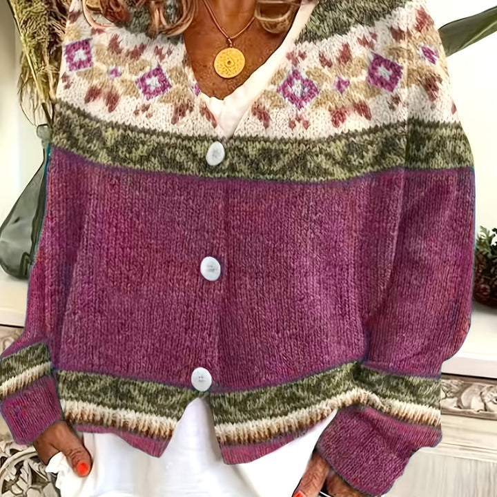Harlow | Patterned Button-Front Cardigan