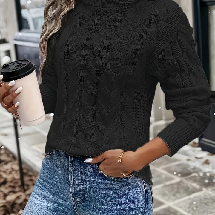 Celeste | Cozy Cable-Knit Turtleneck Sweater