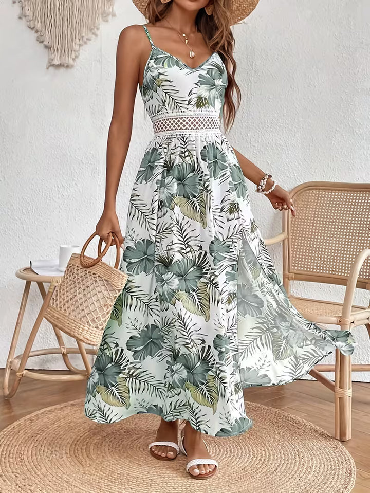 Alessandra | Floral Print Sleeveless Split Dress