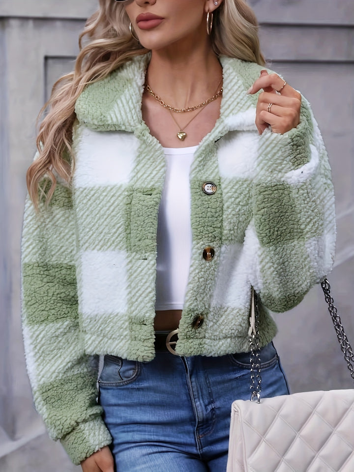 Marnie | Cozy Cropped Plaid Jacket