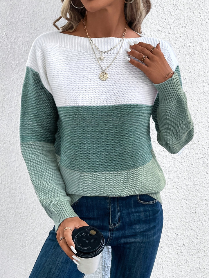 Serena | Color-Blocked Drop-Shoulder Sweater
