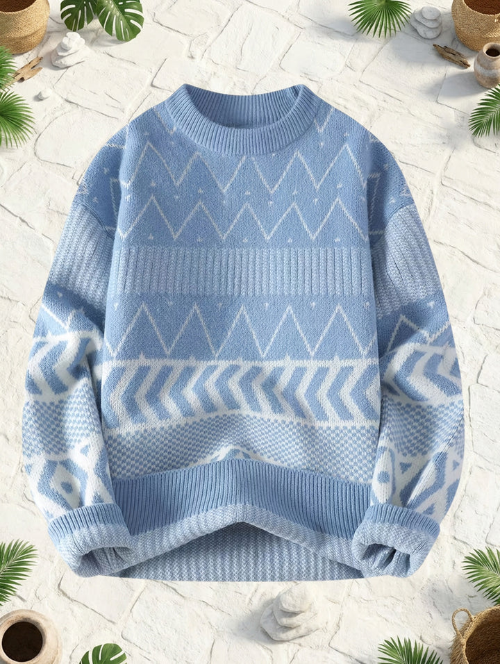Tristan | Patterned Crew-Neck Sweater