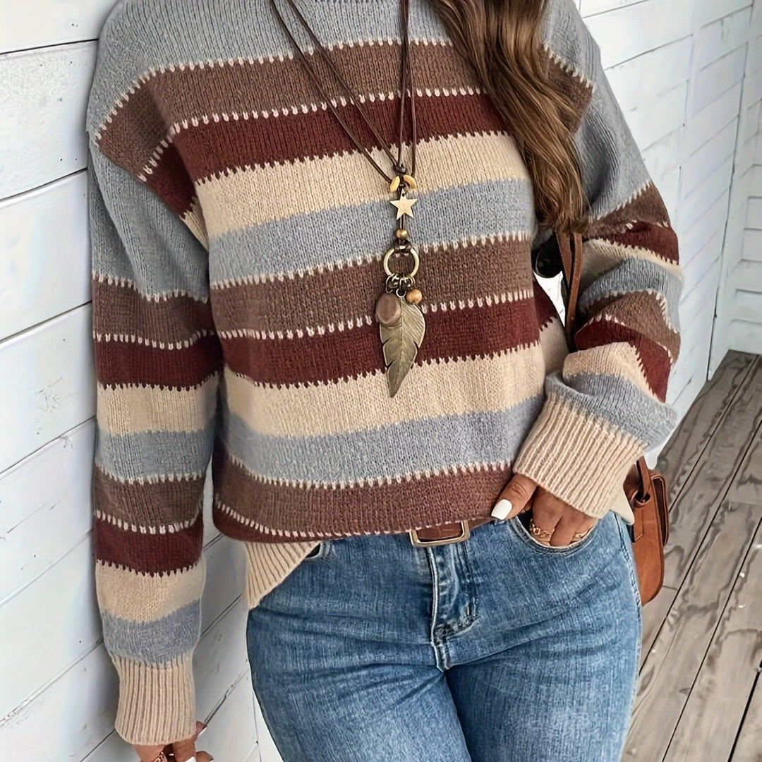 Maren | Cozy Striped Round-Neck Sweater