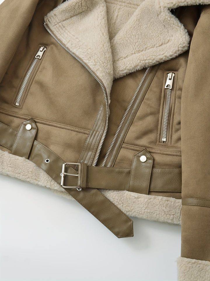 Clara | Belted Aviator Jacket