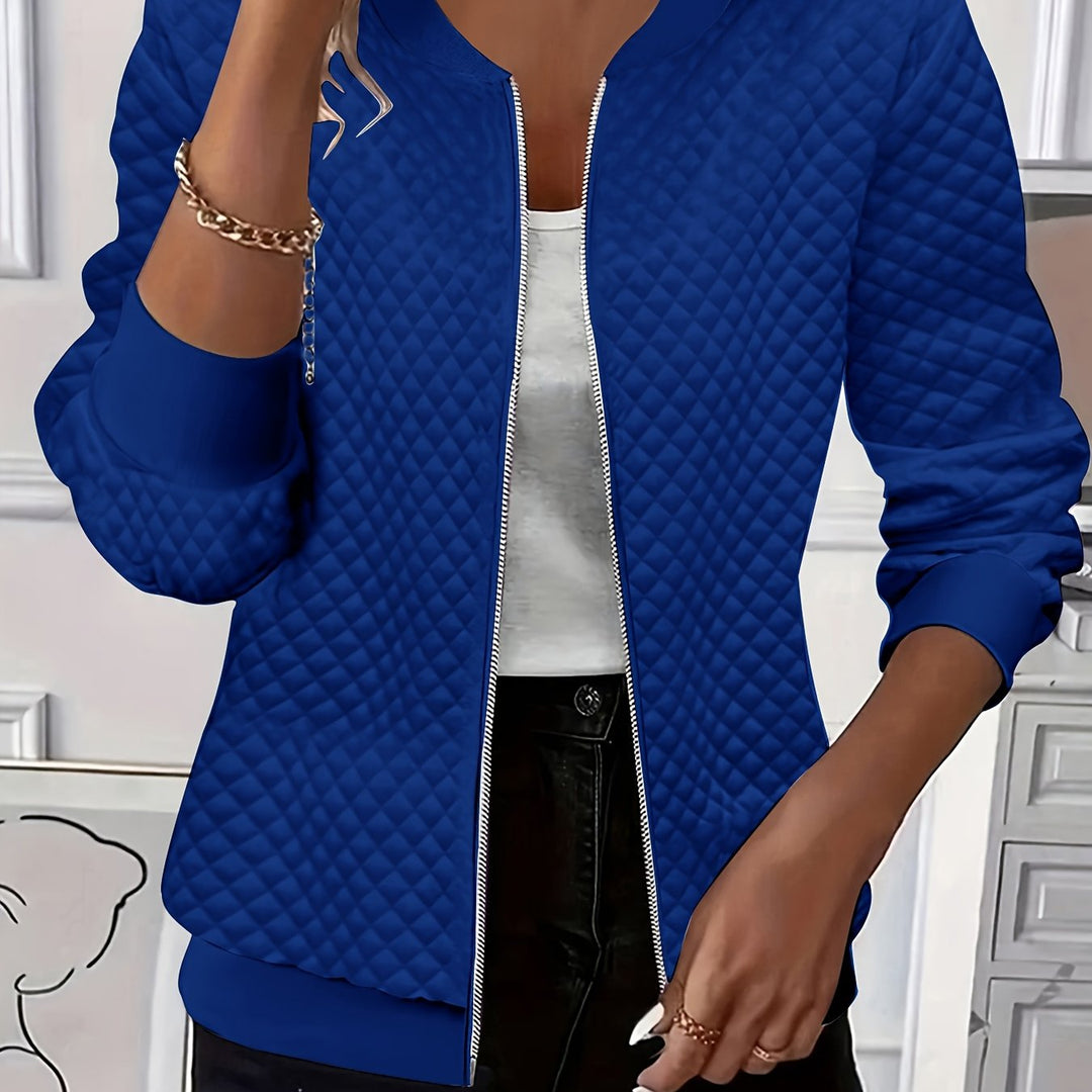 Carolyn | Quilted-Texture Baseball Jacket
