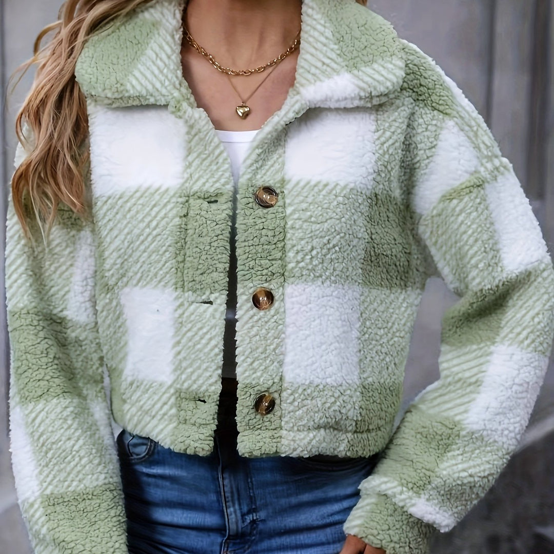 Marnie | Cozy Cropped Plaid Jacket