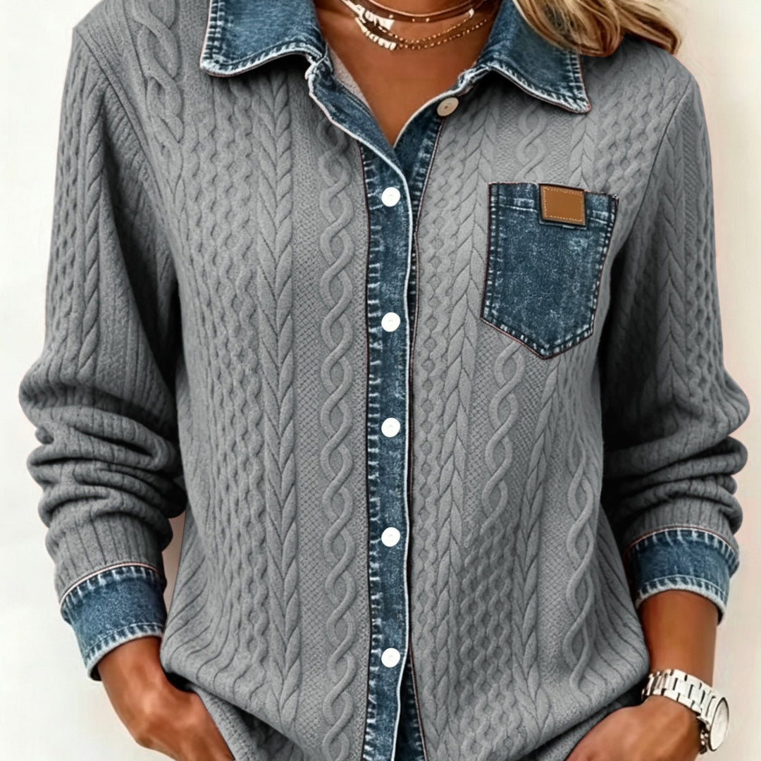Greta | Textured Button-Up Shirt