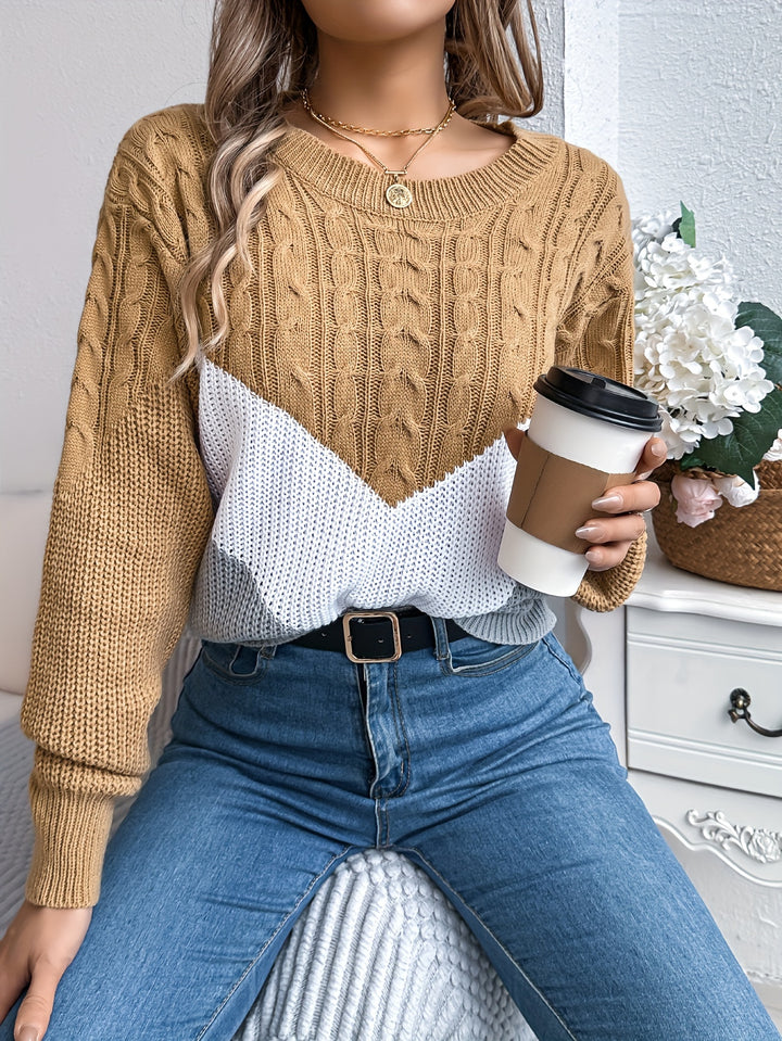 Blythe | Color-Block Round Neck Sweater