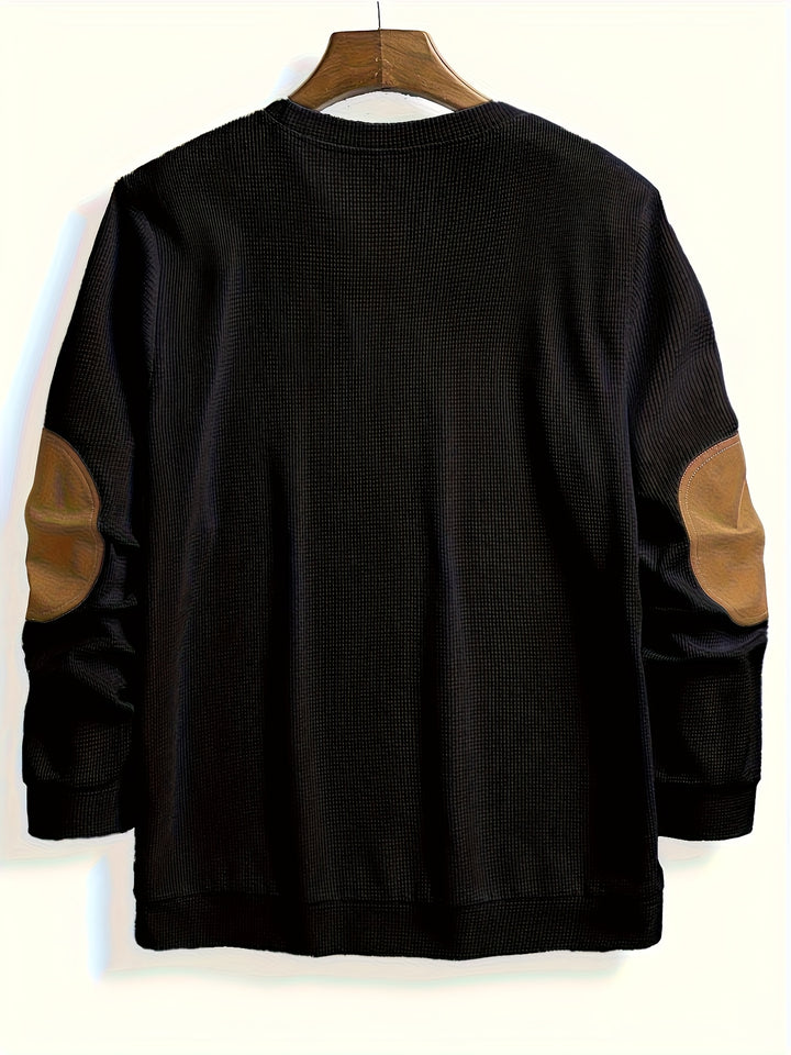 Aaron | Textured Elbow-Patch Pullover