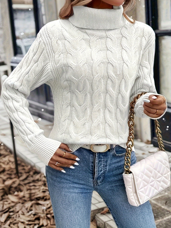 Celeste | Cozy Cable-Knit Turtleneck Sweater
