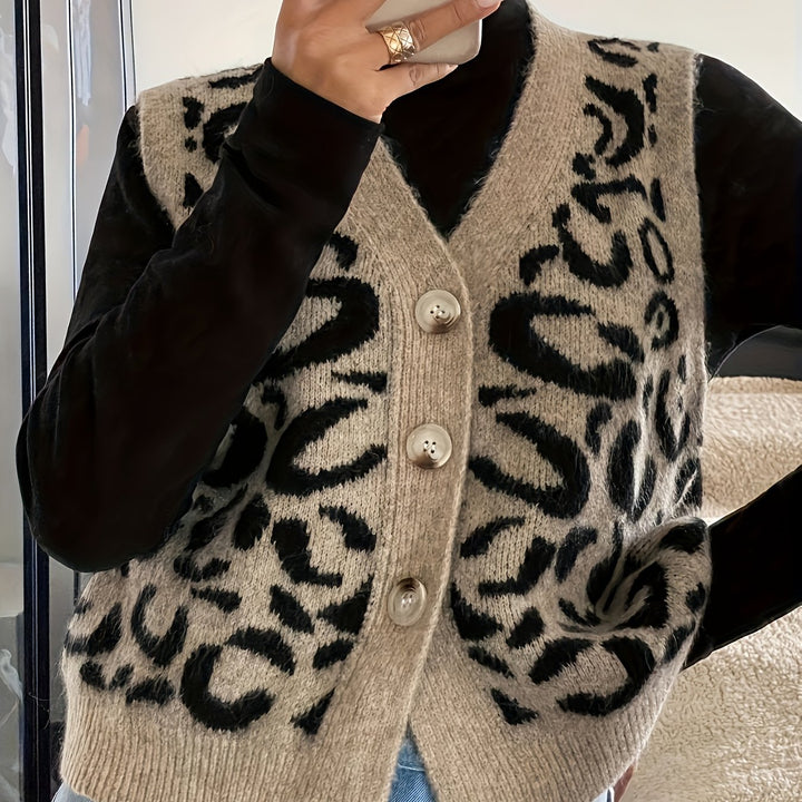 Thea | Patterned Button-Front Vest