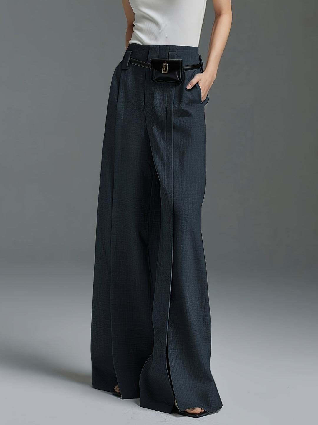 Lorraine | Wide-Leg Slit Trousers