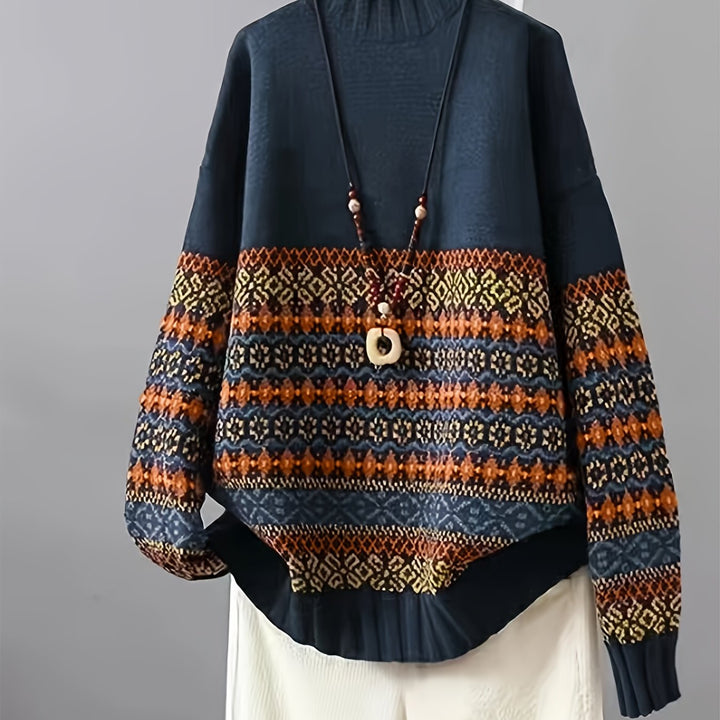 Thea | Vintage Jacquard Loose-Fit Sweater