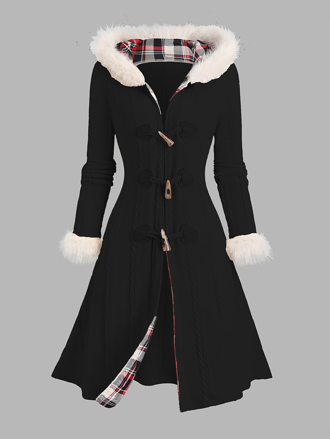 Nadia | Fur-Trimmed Hooded Longline Coat