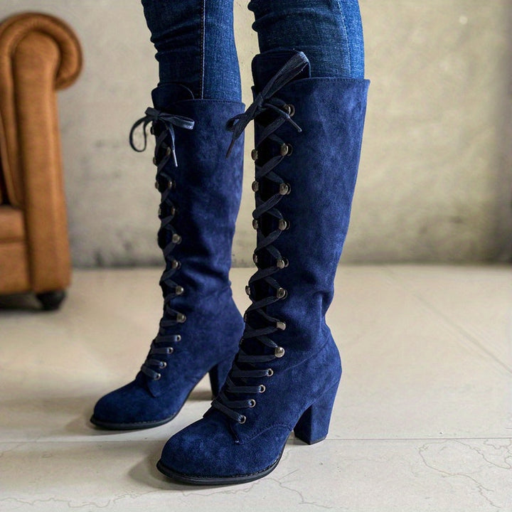 Sabine | Lace-Up Chunky-Heel Tall Boots