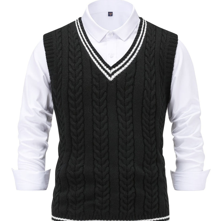 Gideon | Cable-Knit V-Neck Sweater Vest