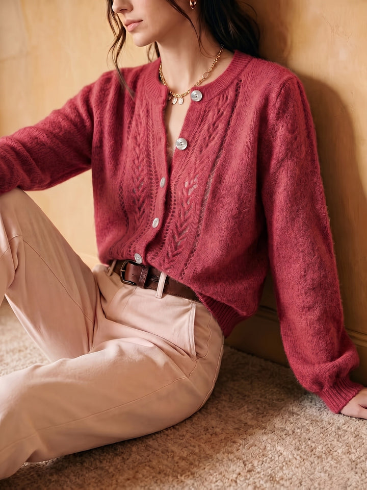 Adeline | Softly Textured Round-Neck Cardigan