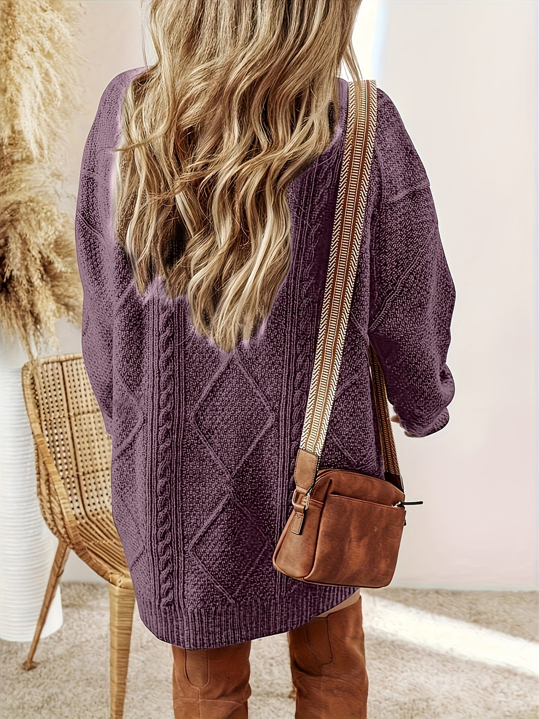 Helene | Cable-Textured Sweater Dress