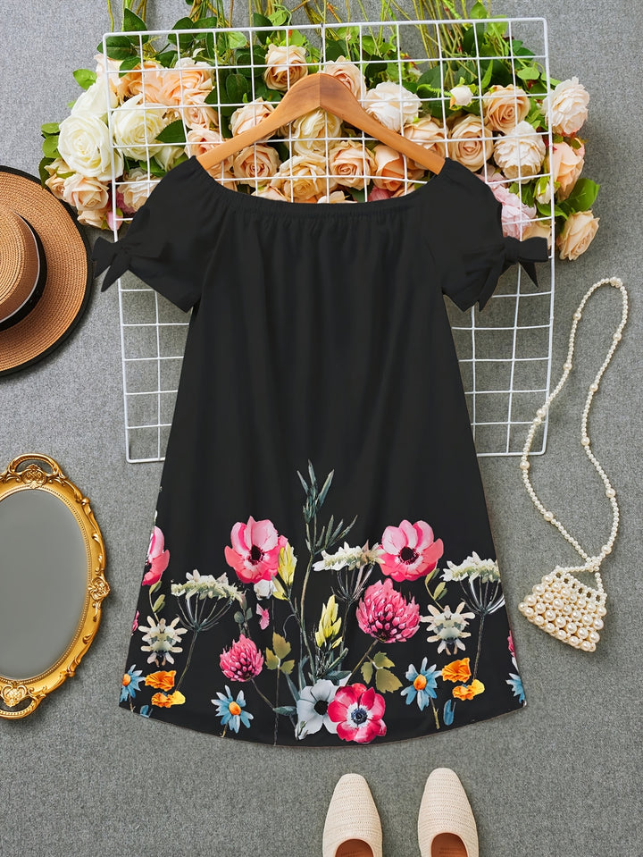 Gemma | Off-Shoulder Floral Bow Dress