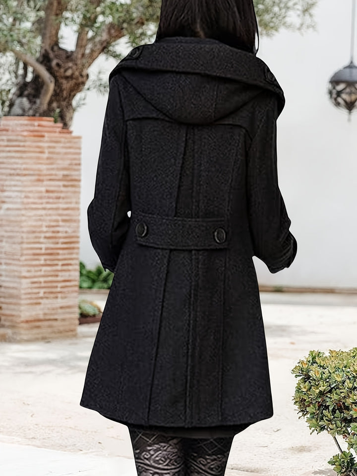 Rosanna | Hooded Double-Breasted Mid-Length Coat