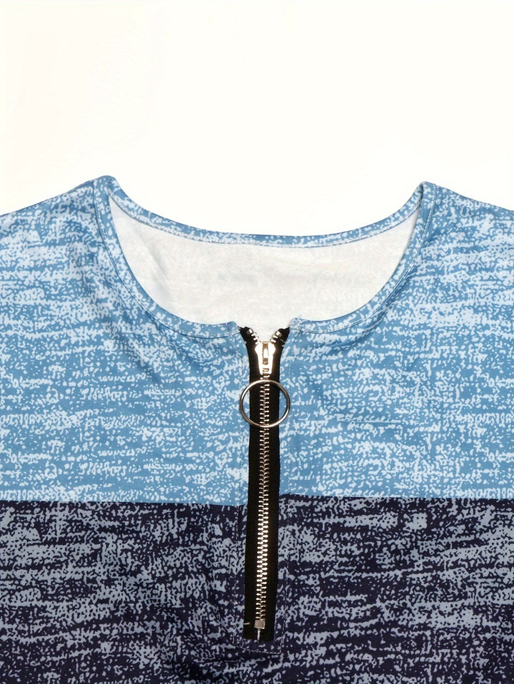 Ophelia | Colorblock Quarter-Zip Top