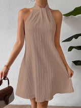 Talia | Textured Halter Mini Dress