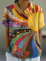 Maine | Elegant Sunburst Patchwork Shirt