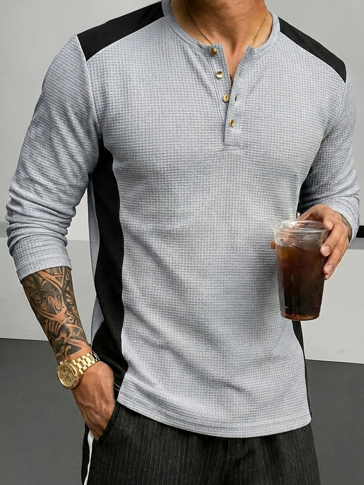 Curtis | Textured Long-Sleeve Henley