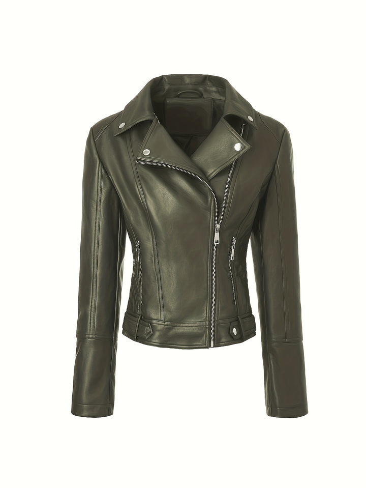 Mabel | Sculpted Zip-Front Moto Jacket