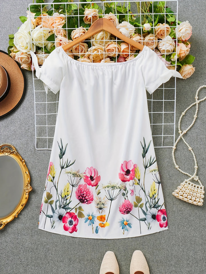 Gemma | Off-Shoulder Floral Bow Dress