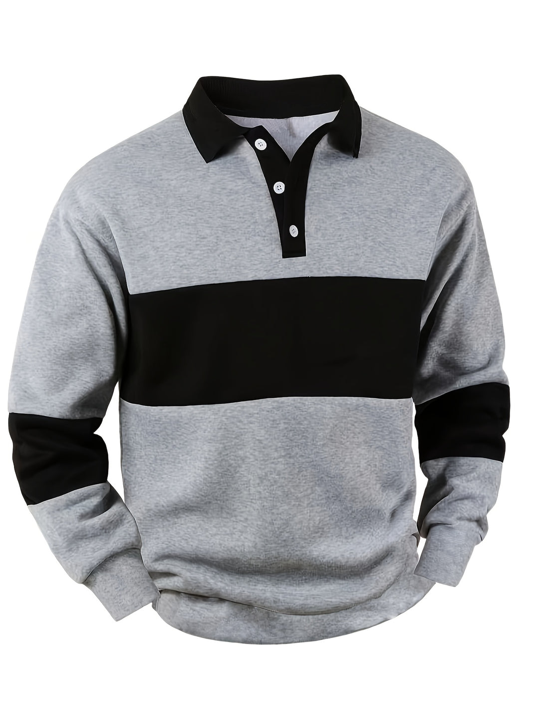 Grayson | Colour-Block Long Sleeve Polo Shirt