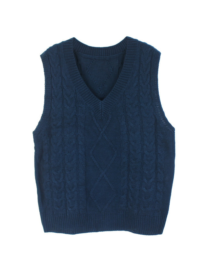 Cora | Cozy Cable-Knit V-Neck Sweater Vest