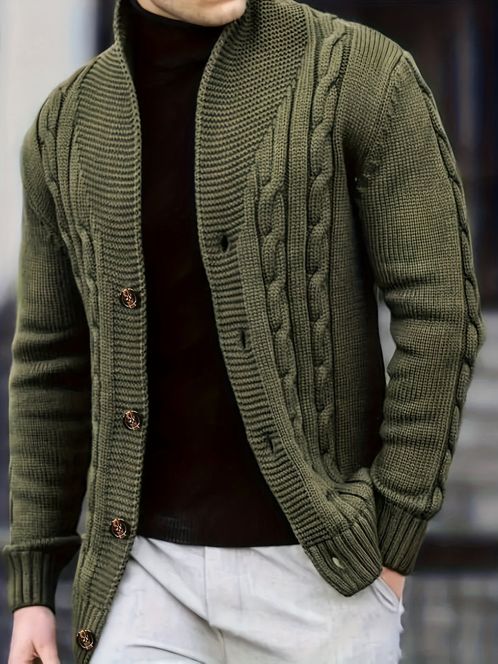 Trevor | Cable-Knit Button Cardigan