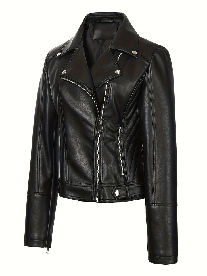 Mabel | Sculpted Zip-Front Moto Jacket