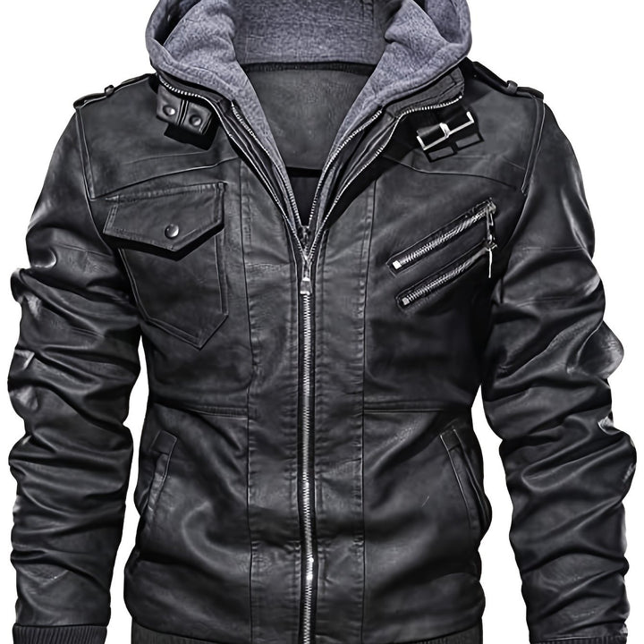 Roderick | Rugged Hooded Biker Jacket