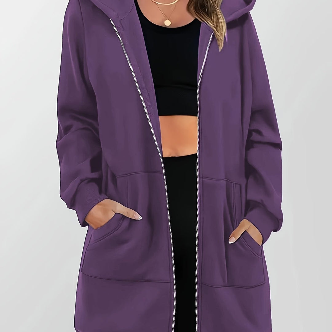 Heather | Longline Hooded Zip Jacket
