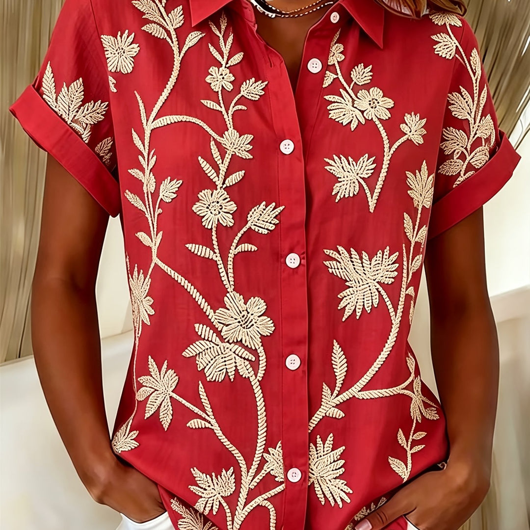 Regina | Botanical Print Shirt