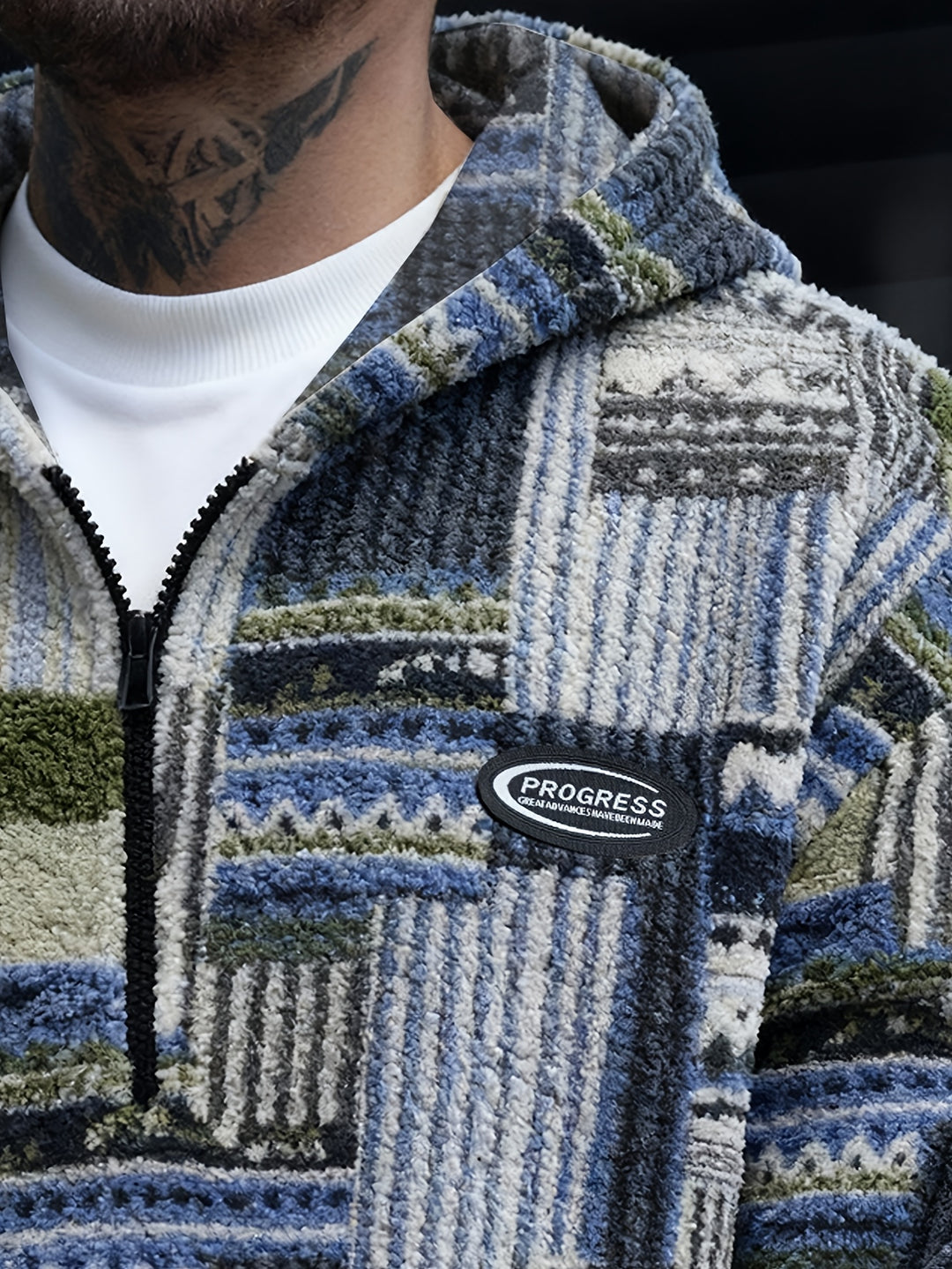 Malcolm | Patterned Quarter-Zip Pullover