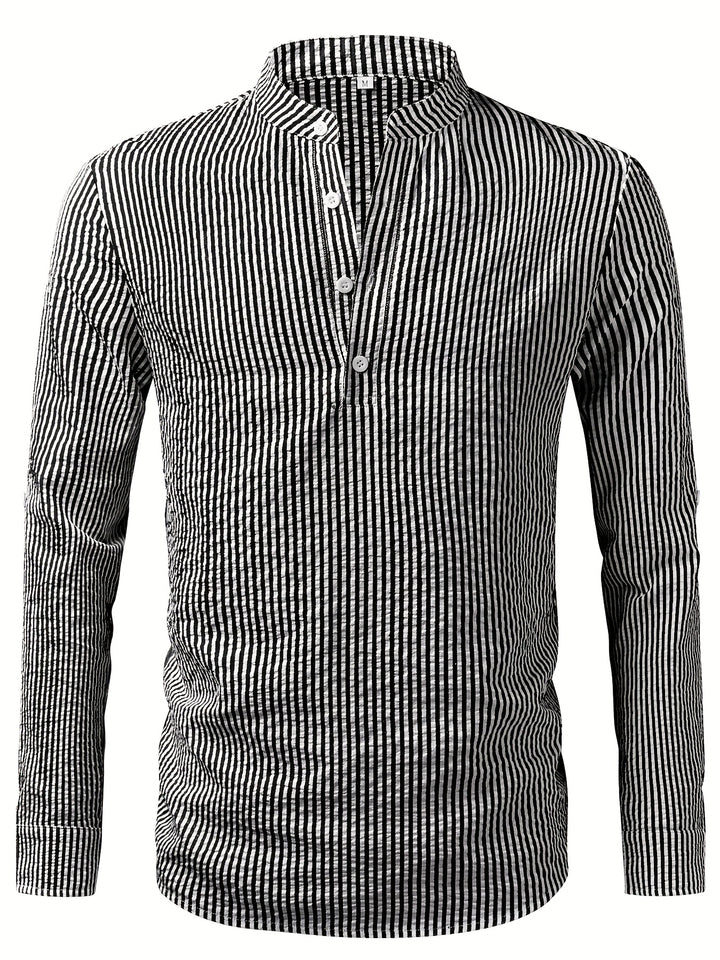 Nathaniel | Coastal Striped Henley Shirt