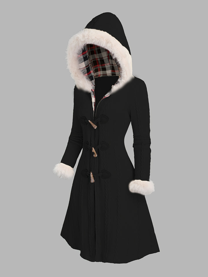 Nadia | Fur-Trimmed Hooded Longline Coat