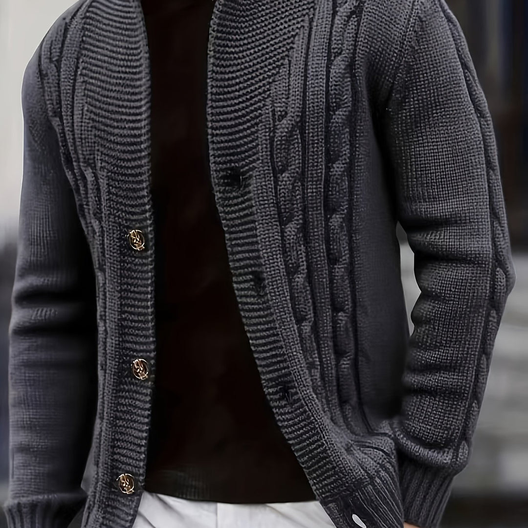 Trevor | Cable-Knit Button Cardigan