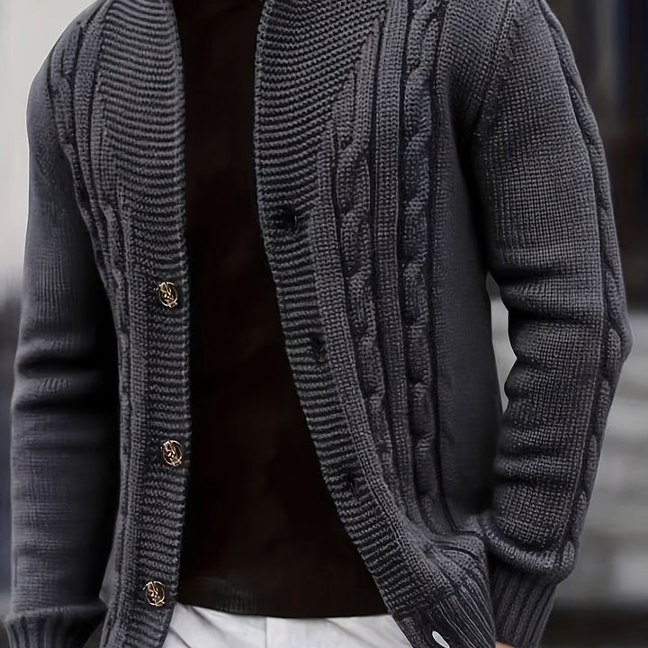 Trevor | Cable-Knit Button Cardigan