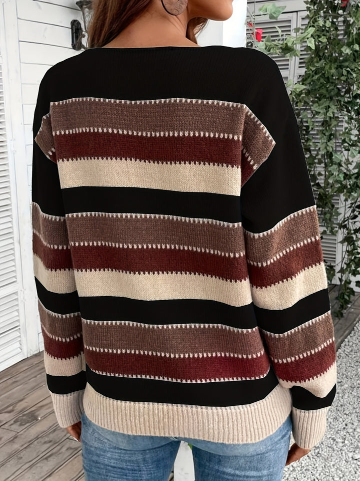 Maren | Cozy Striped Round-Neck Sweater