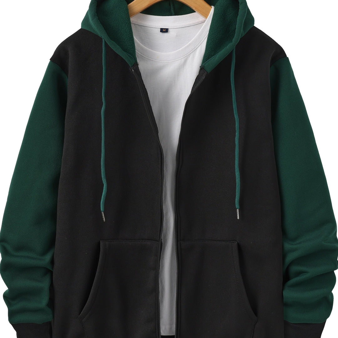 Cedric | Color Block Zip-Up Hoodie